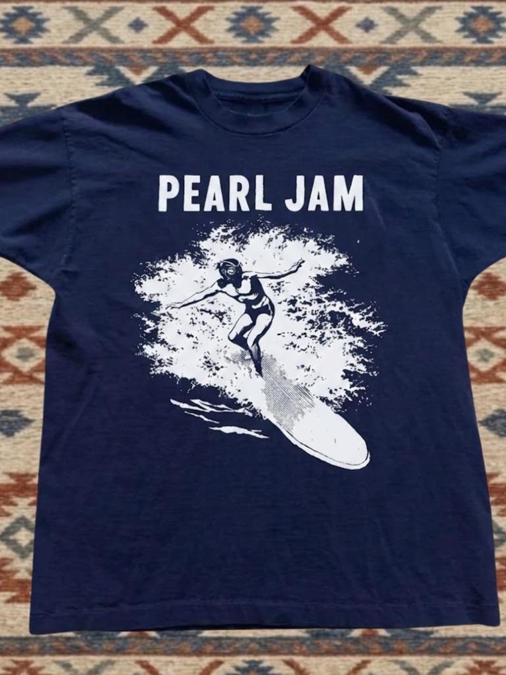 Gildan Navy Pearl Jam Surf Graphic Tee